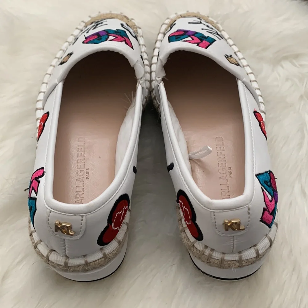 NWT KARL LAGERFELD EMBROIDERED SLIP ON SHOES HAND CRAFTED SIZE 5.5 - Picture 16 of 16